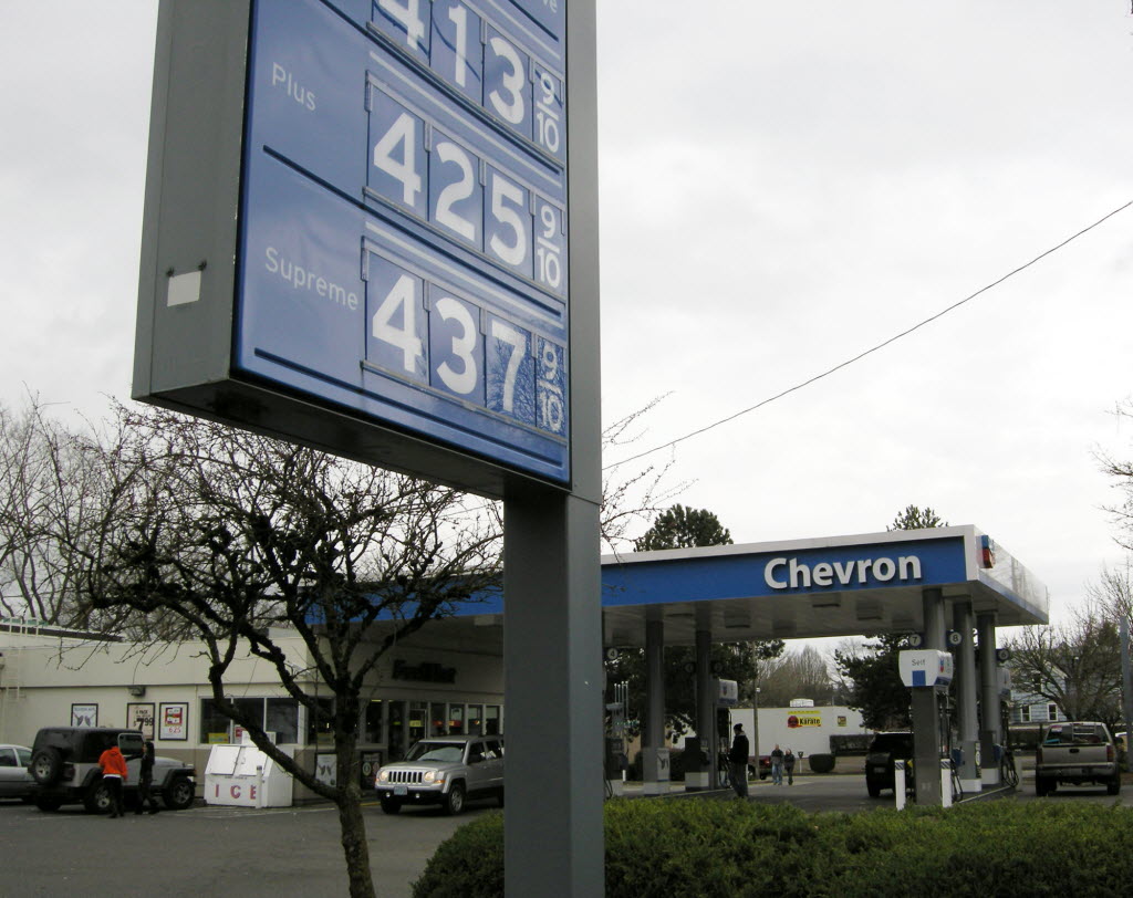 After remaining stubbornly high, the average price for gasoline in Vancouver dropped by 17 cents in the past week to $4.10, AAA Oregon/Idaho reported.