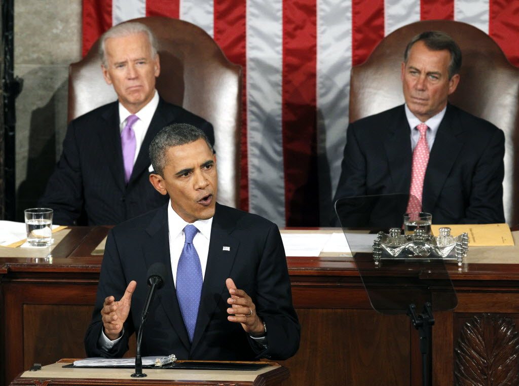 President Barack Obama speaks to a joint session of Congress at the Capitol in Washington, Thursday.