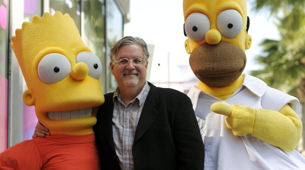 Matt Groening, creator of the animated series &quot;The Simpsons,&quot; poses with his character creations Bart Simpson, left, and Homer Simpson after he received a star on the Hollywood Walk of Fame on Feb. 14 in Los Angeles. One of the best-kept secrets in television history has been revealed, with Groening pointing to Springfield, Ore.