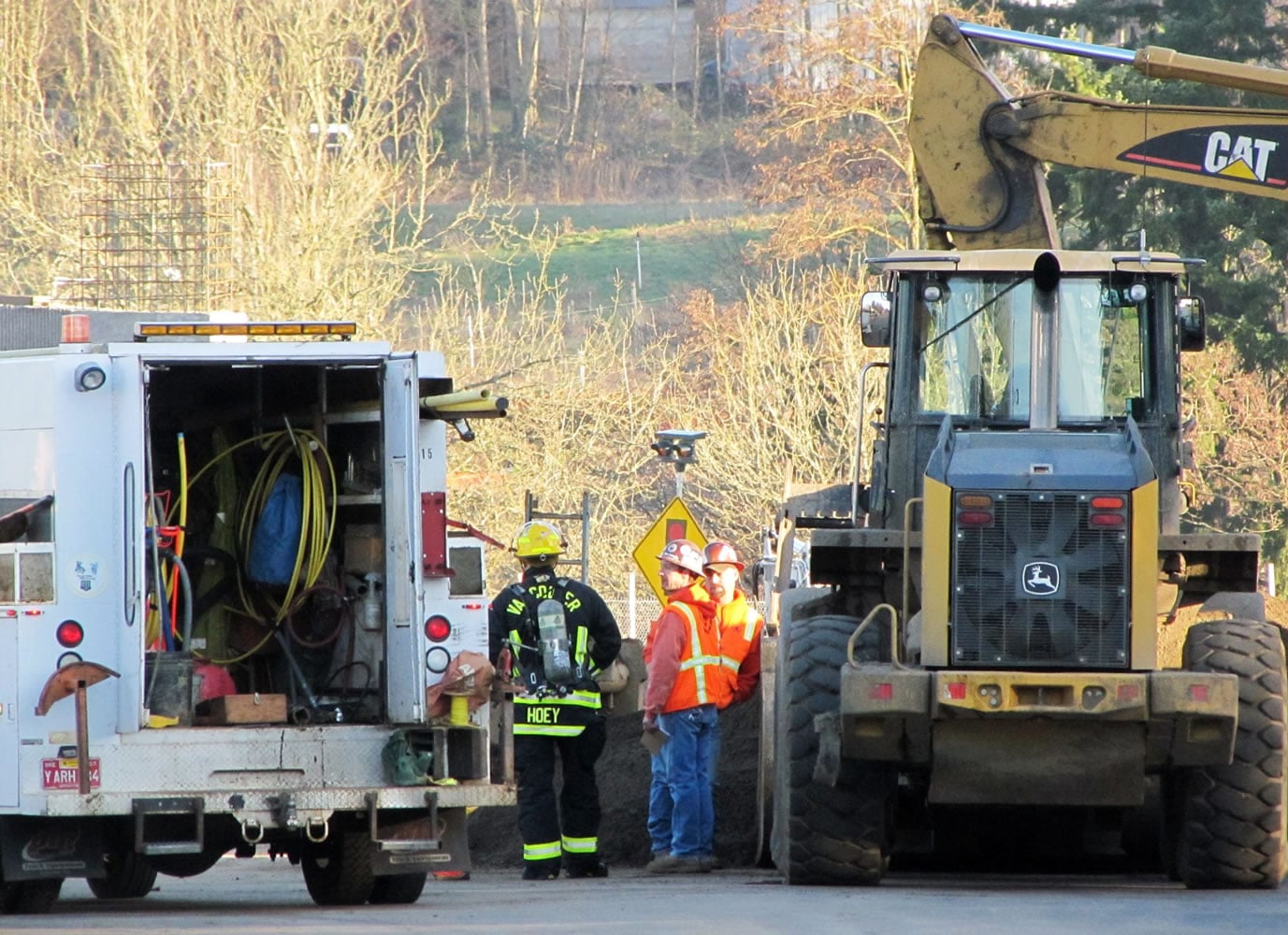 Firefighters with Vancouver Fire Department responded to a reported gas leak near state Highway 500 around 7:30 a.m. Friday.