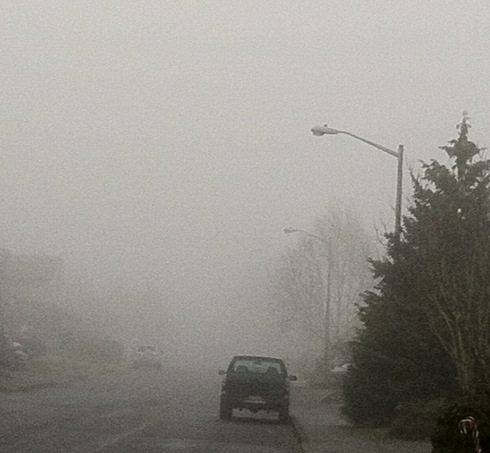 Fog persisted in parts of Clark County Friday.