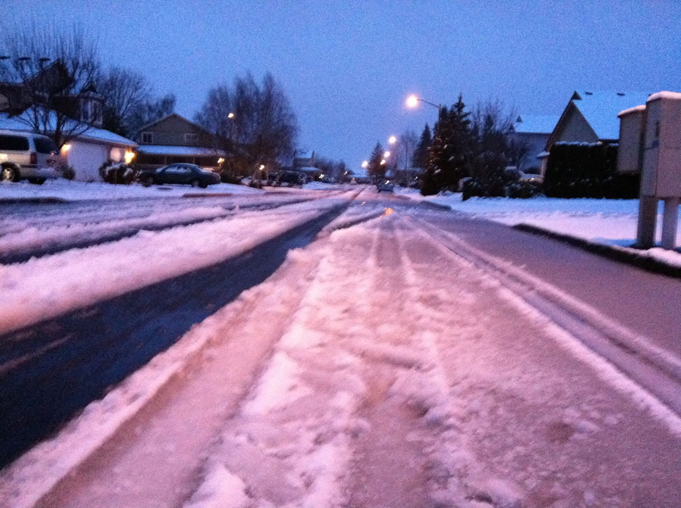 The scene in Salmon Creek at about 7:30 a.m. Wednesday morning.