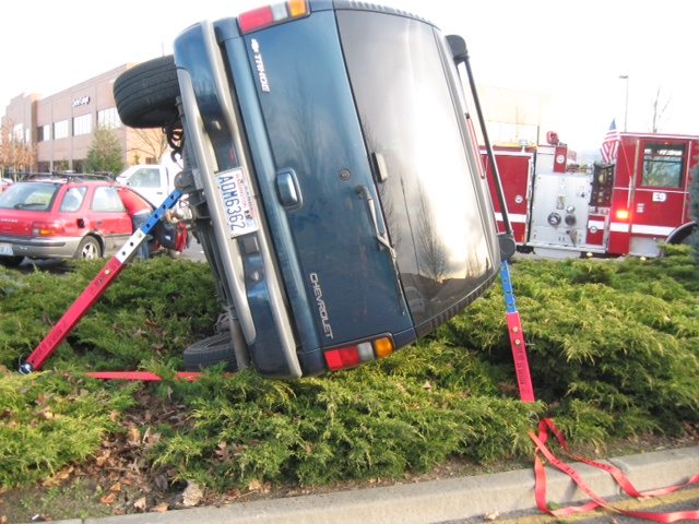 Firefighters with the Vancouver Fire Department on Thursday morning responded to reports of a rollover accident on Mill Plain Boulevard. Firefighters stabilized a vehicle so its driver could safely get out of it, said Kevin Stromberg, spokesman for Vancouver fire.