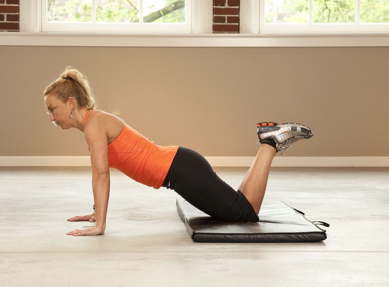 Upper Body: Push ups. Lay on your stomach with your heels up towards your buttocks.  Position your hands on the floor a few inches beside your shoulder.
