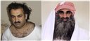 At left a March 1, 2003 photo obtained by the Associated Press shows Khalid Sheikh Mohammed, the alleged Sept. 11 mastermind, shortly after his capture during a raid in Pakistan. At right, a photo downloaded from the Arabic language Internet site www.muslm.net and purporting to show a man identified by the Internet site as Khalid Sheik Mohammed, the accused mastermind of the Sep.