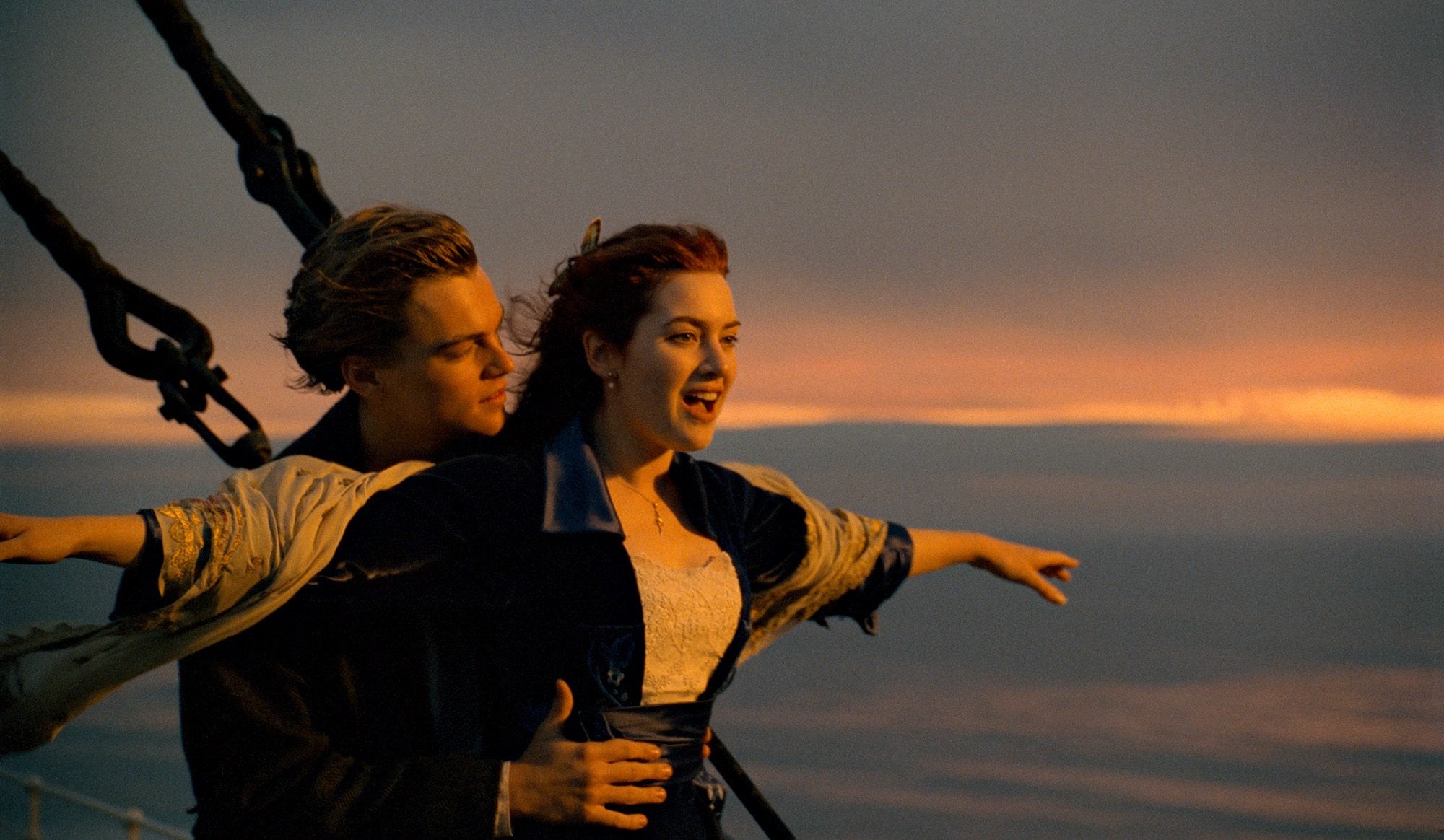 Leonardo DiCaprio and Kate Winslet in &quot;Titanic.&quot; Did her heart really go on and on?