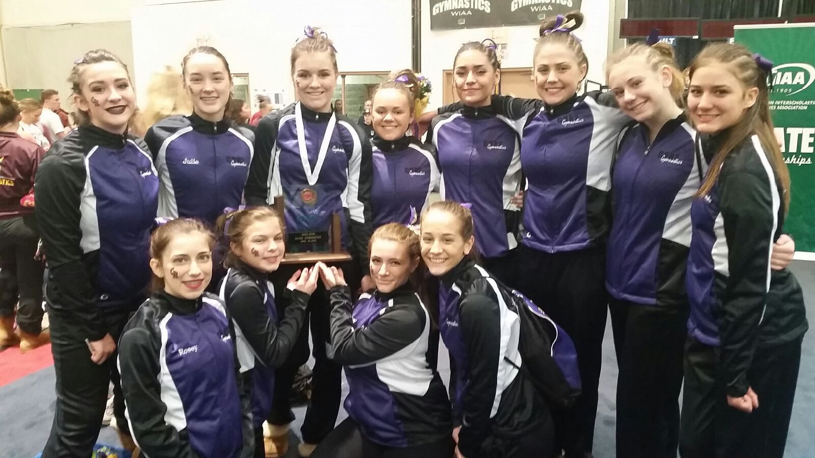 Columbia River gymnastics team that placed third at the 3A/2A state championships in Tacoma on Friday, Feb. 19, 2016.