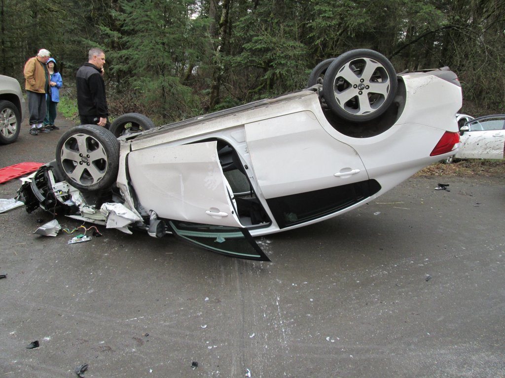The 17-year-old Amboy girl driving this car was hospitalized with minor injuries following a crash Friday morning north of Battle Ground. The Washington State Patrol said the girl told troopers she had been texting and using Snapchat and FaceTime while driving before the crash.