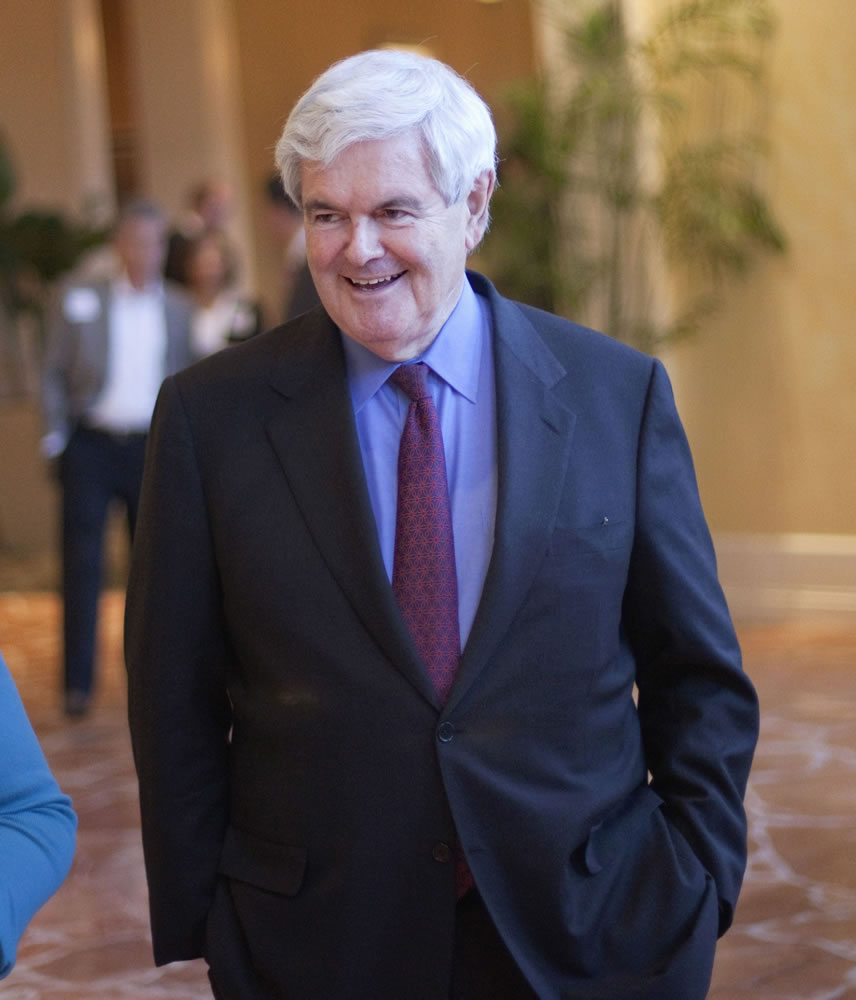 Former House Speaker Newt Gingrich arrives for a 2012 presidential exploratory committee fundraising event in Atlanta earlier this year.
