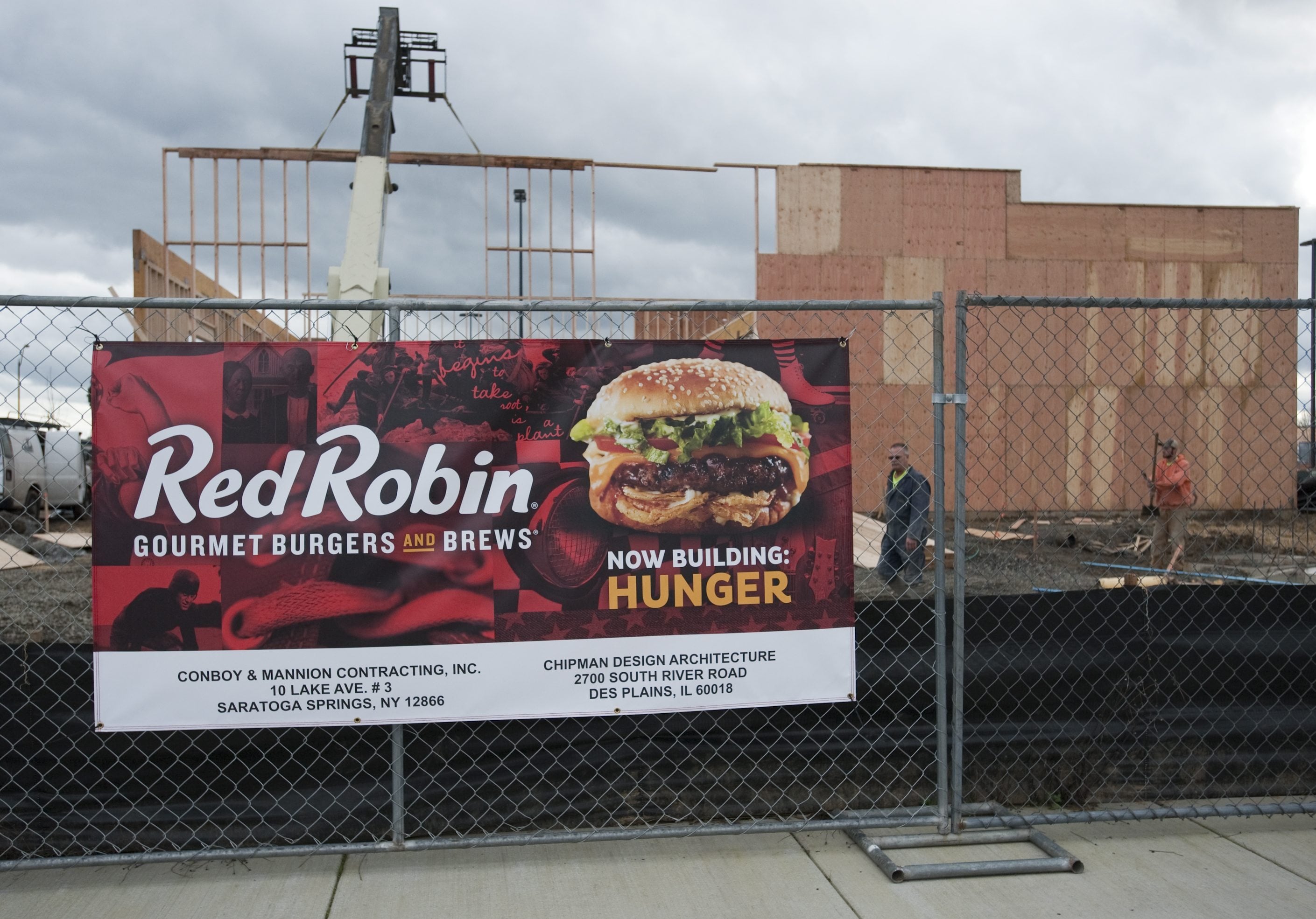 Construction is underway on a new Red Robin restaurant in Battle Ground&#039;s Millcreek Town Center, a commercial complex that includes a Wal-Mart store.