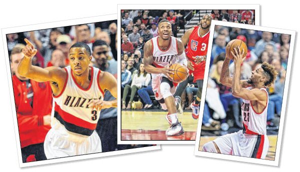 CJ McCollum (left), Damian Lillard and Allen Crabbe have all made an impact for the Blazers this season.