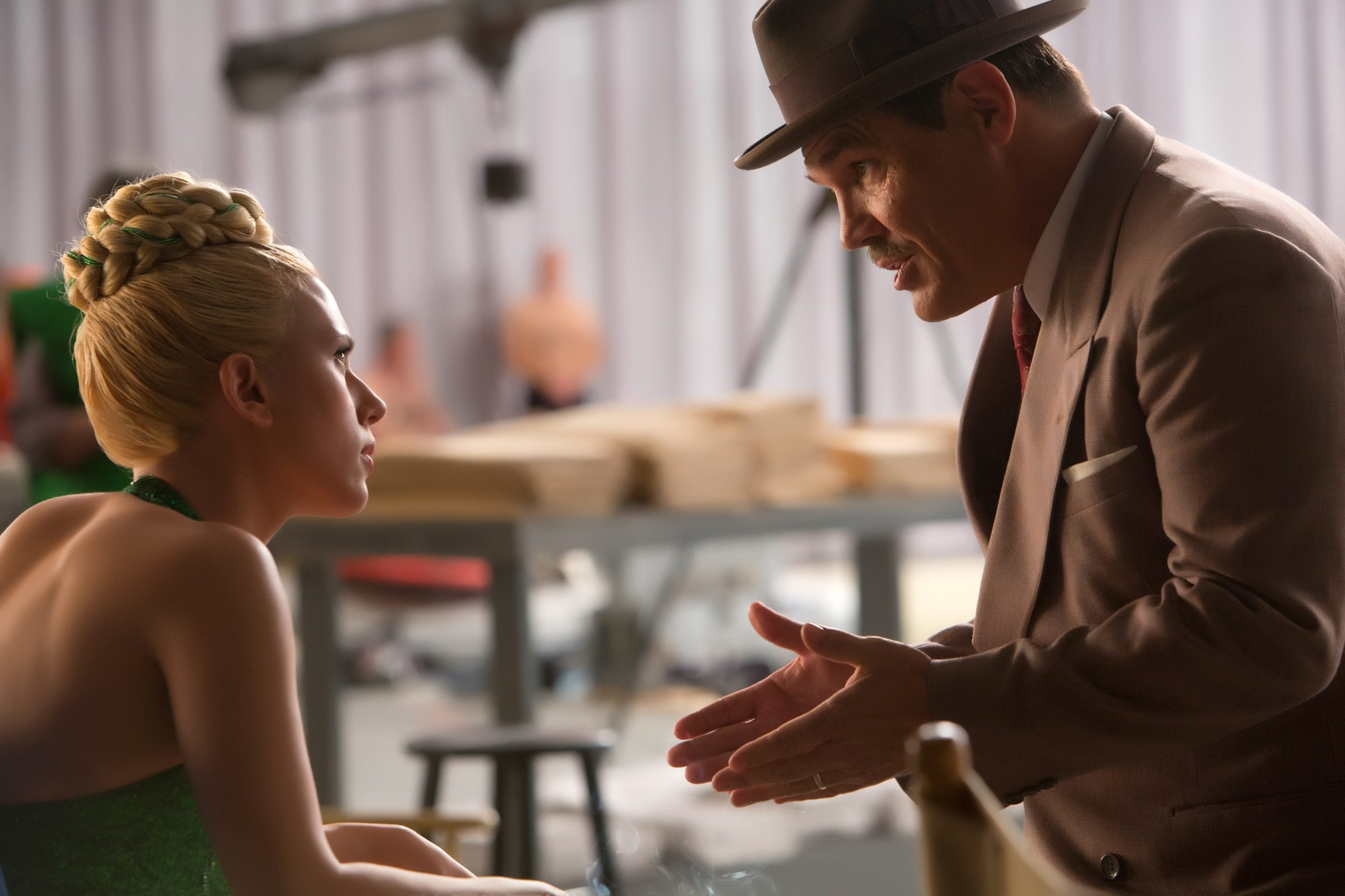 Scarlett Johansson plays an Esther Williams-esque swimming superstar with a Brooklyn accent and Josh Brolin portrays Eddie Mannix, a studio fixer at Capitol Pictures in &quot;Hail, Caesar!&quot; (Alison Rosa/Universal Pictures)