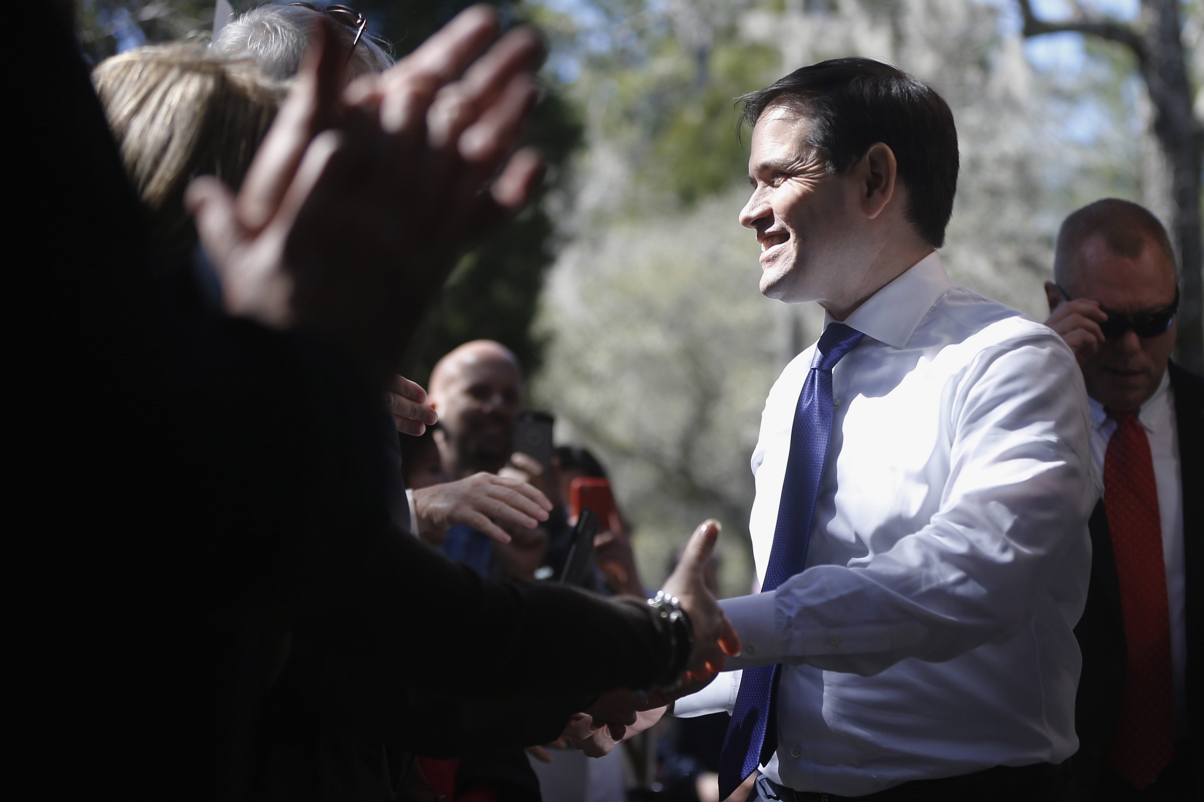 Sen. Marco Rubio, R-Fla., arrives for a campaign stop Tuesday in Summerville, S.C.