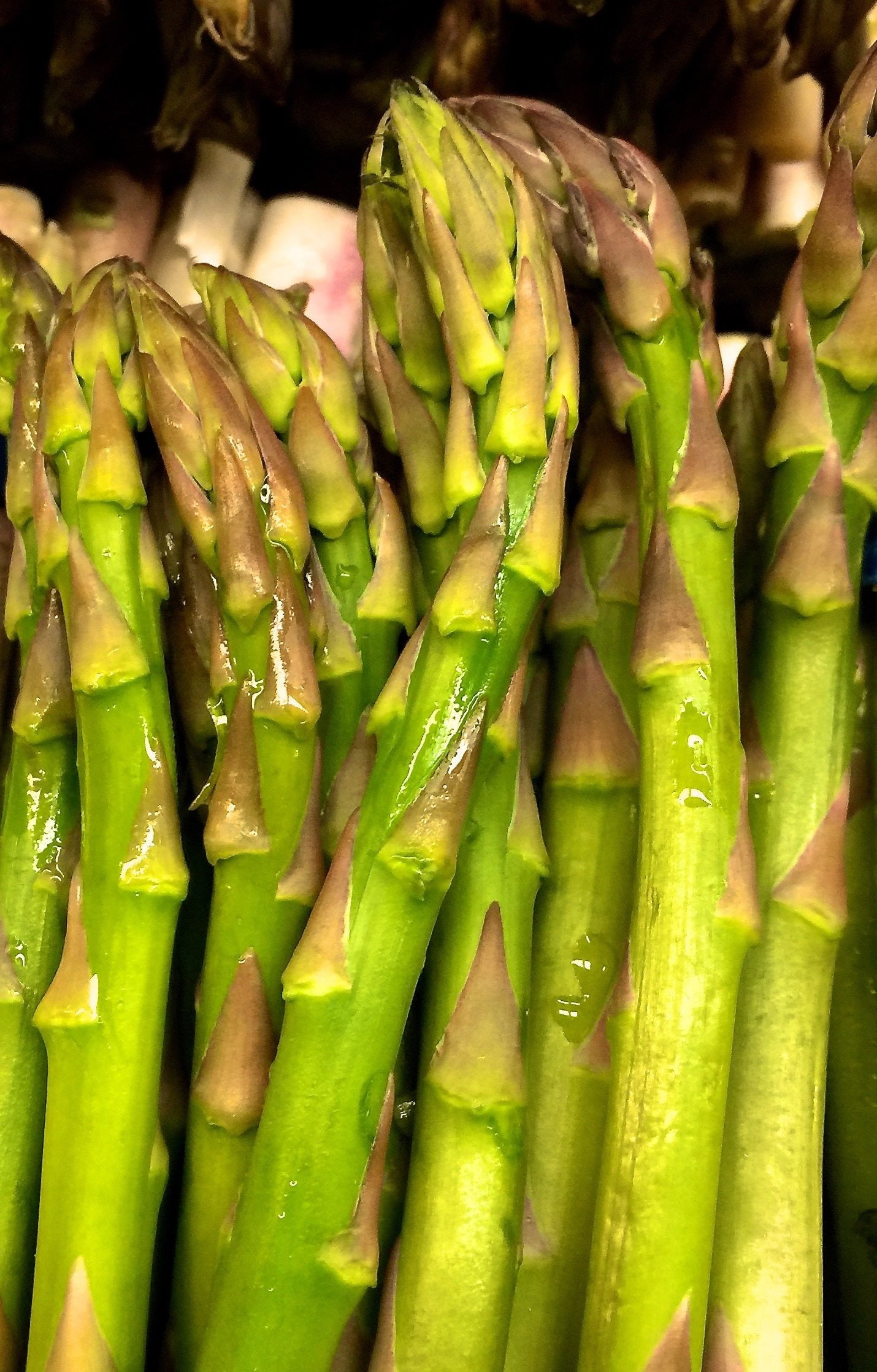 Asparagus spears, seen Jan. 12 at a Freeland grocery taste best immediately after harvest. Asparagus will tolerate refrigeration for several weeks, but at the expense of some of its sweetness, crispness and flavor.
