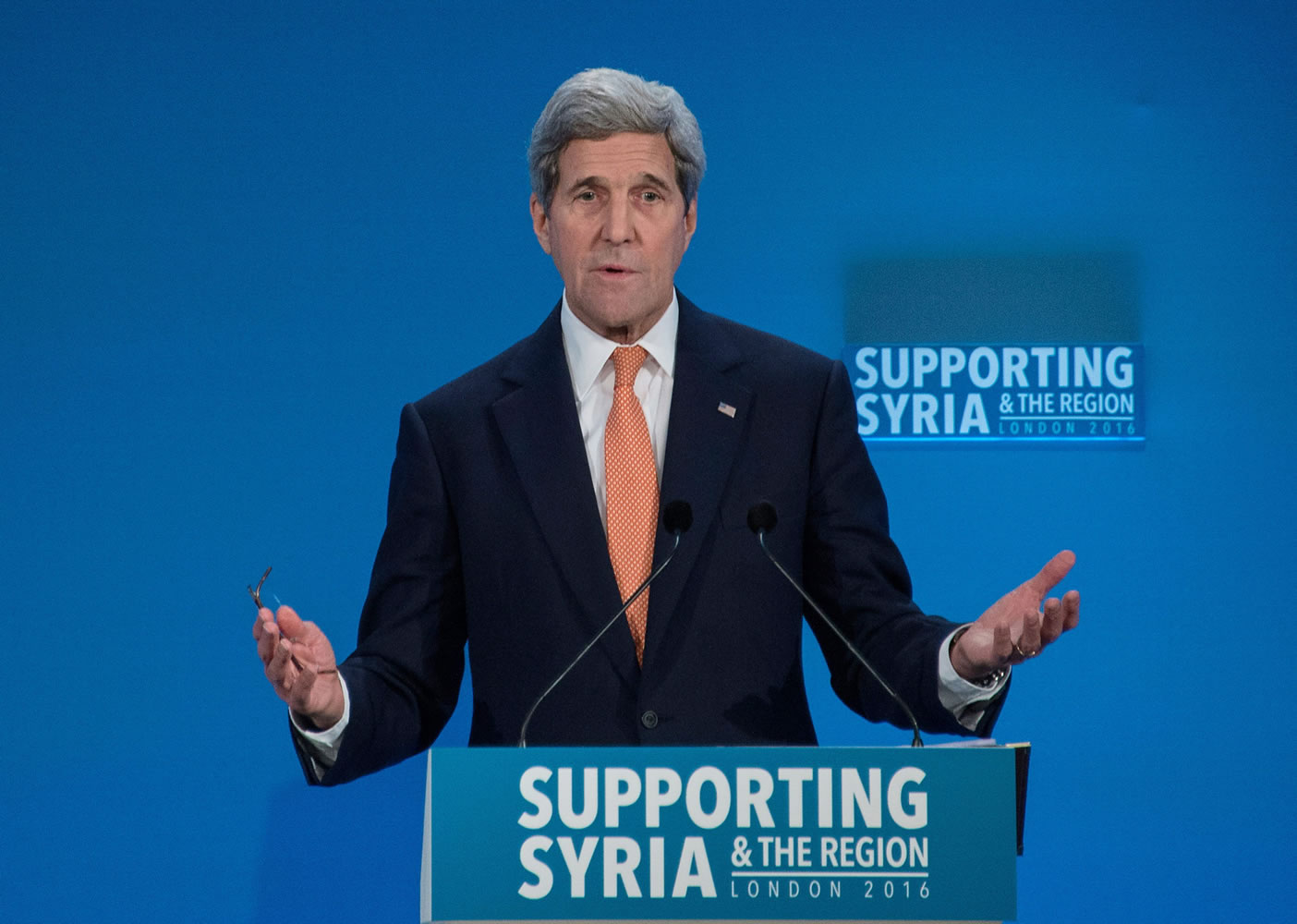 Secretary of State John Kerry at a conference called &#039;Supporting Syria &amp; The Region&#039; in London. As Kerry heads to Munich on Wednesday in search of compromises that could yield a truce and revive peace talks that were suspended before they really started, the administration is being pressed by all sides to clarify its strategy.