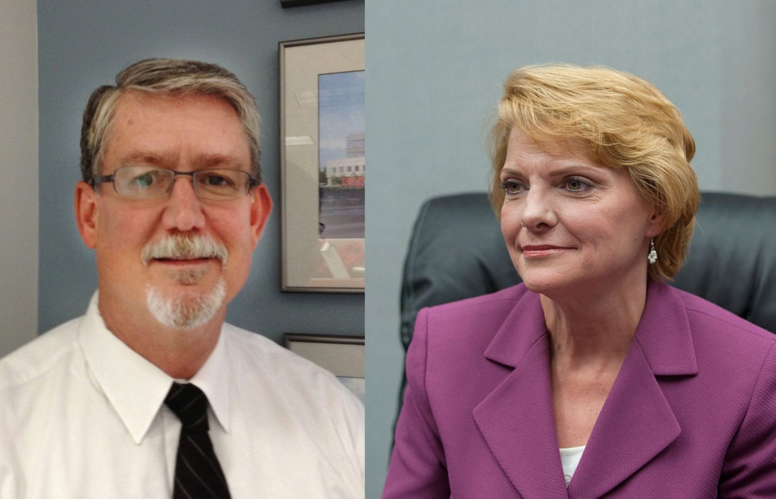 Mark McCauley, acting Clark County manager, and Lisa Ross, former Port of Vancouver candidate.