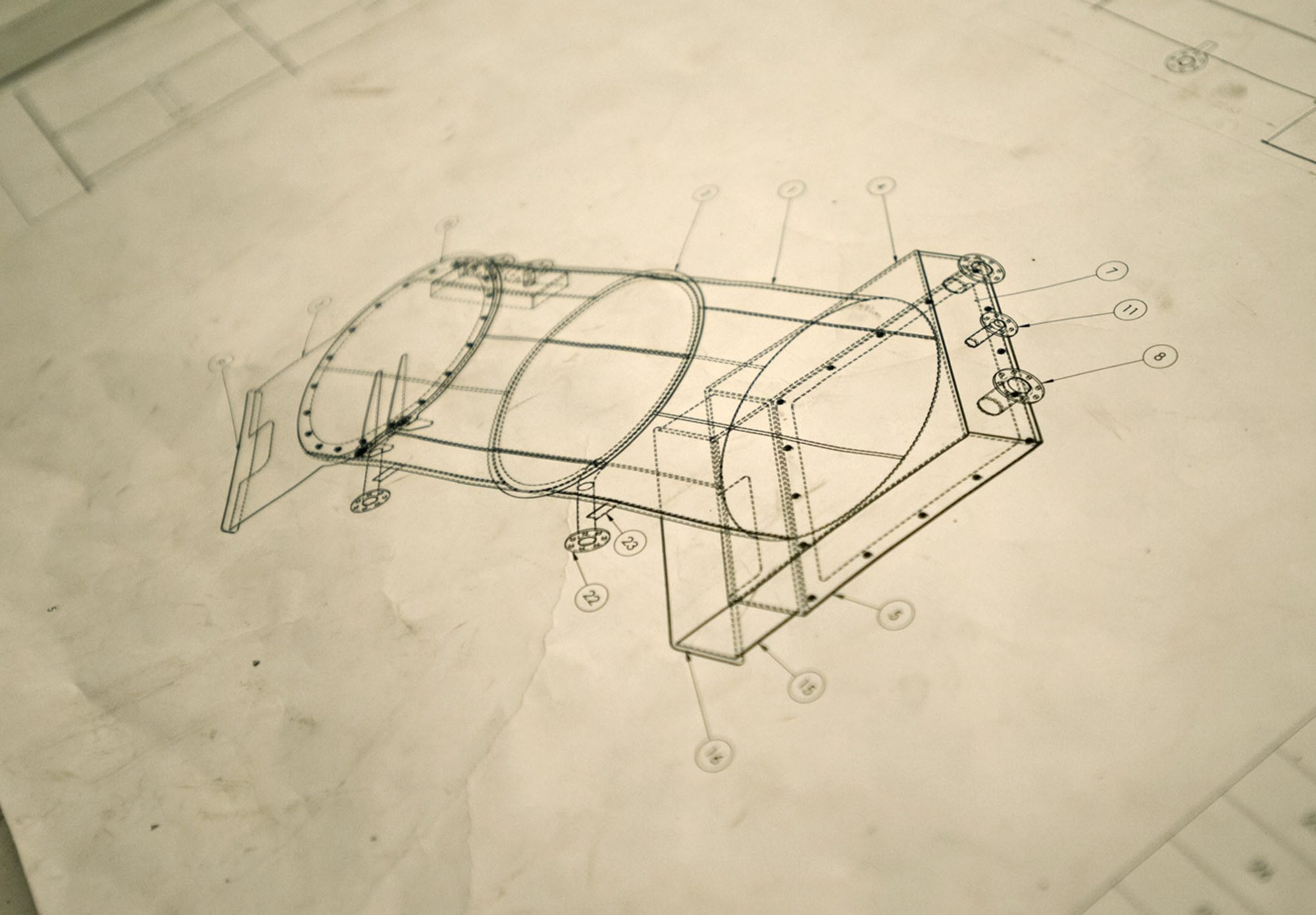 Caleb White, head of Clark College&#039;s Welding and Fabrication Technology Department, drew the blueprints for a 715-gallon pressure vessel in SolidWorks, a type of solid-modeling computer-aided design and computer-aided engineering software. Then students fabricated the vessel.