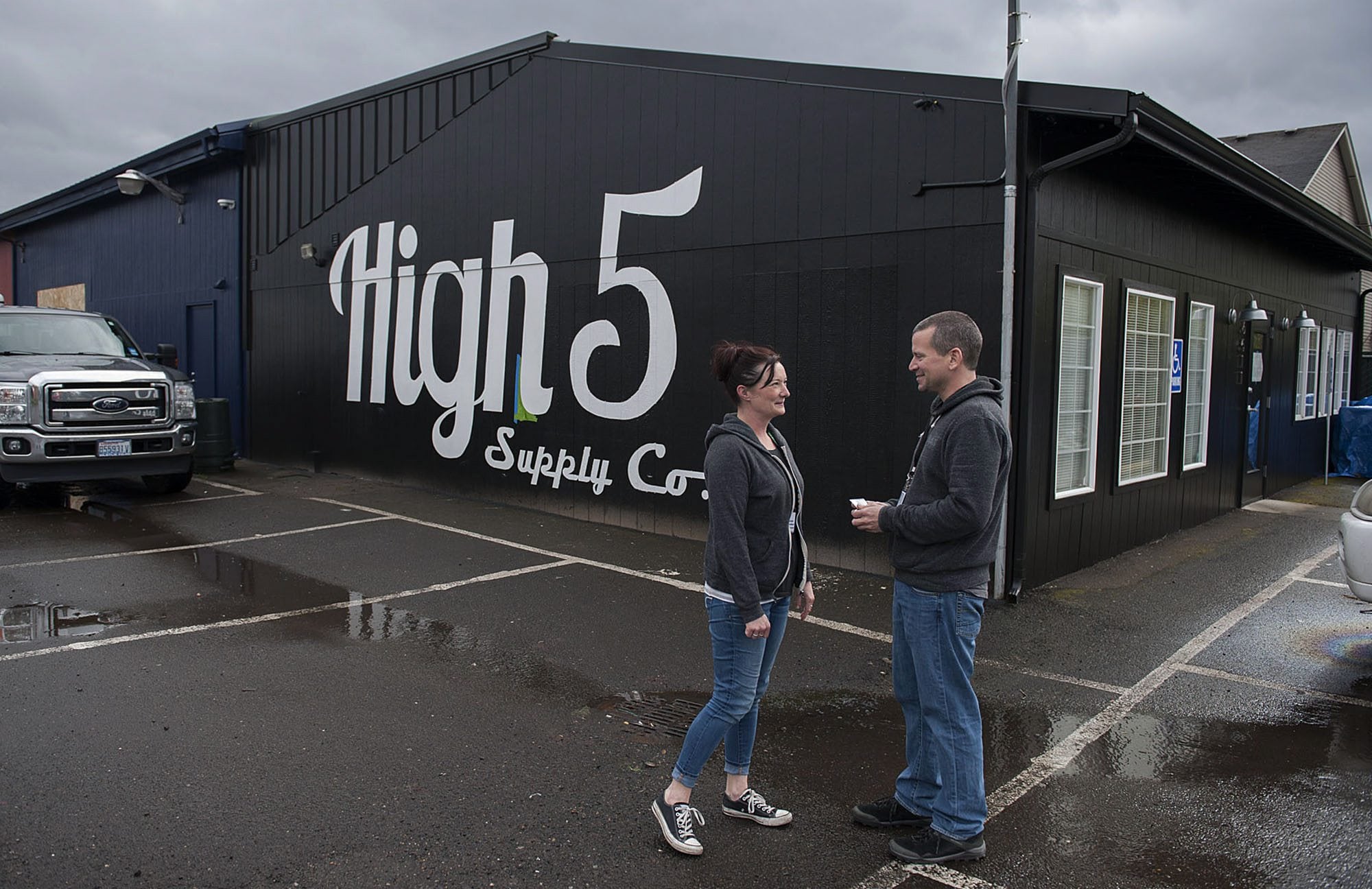 High-5 Cannabis manager Calista Crenshaw and owner Jon Britt have been busy outfitting their new recreational marijuana shop in preparation for its March 12 opening in Orchards.