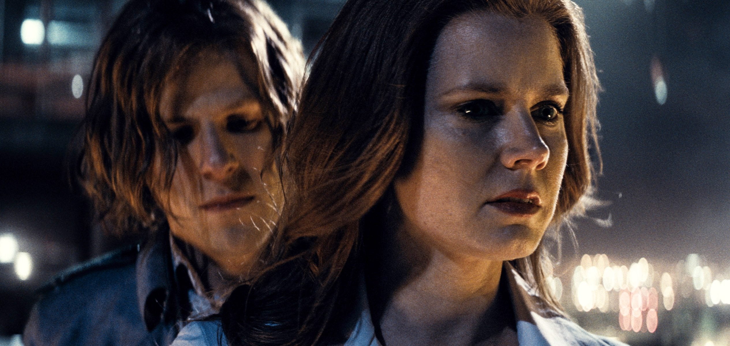 Jesse Eisenberg as Lex Luthor, left, and Amy Adams as Lois Lane in &quot;Batman v Superman: Dawn of Justice.&quot; (Warner Bros.