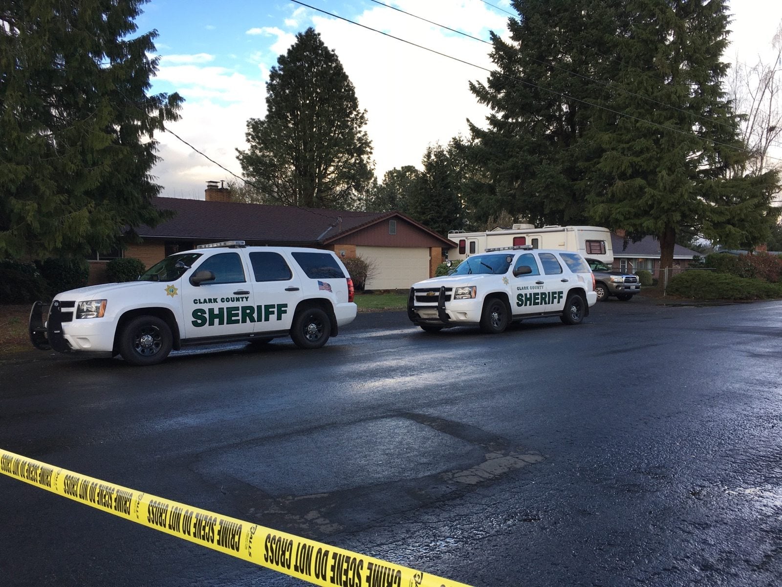 Deputies from the Clark County Sheriff's Office fired on a woman who attacked them with a hammer and a knife today in the Five Corners area, according to police. The woman died at the scene.