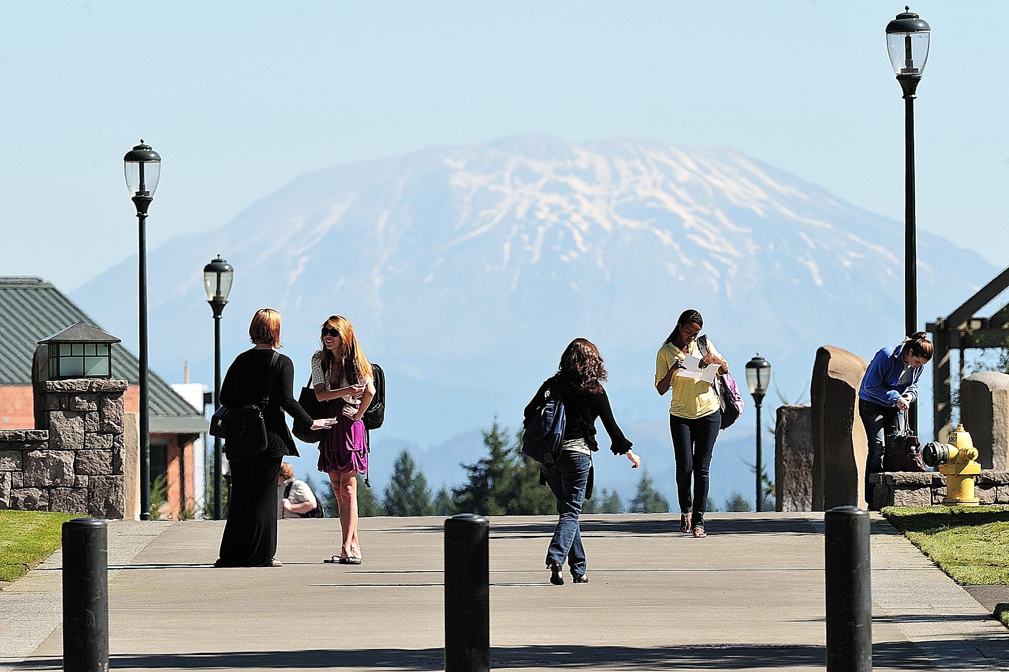 Students make their way on campus at Washington State University Vancouver in this August 2010 file photo.