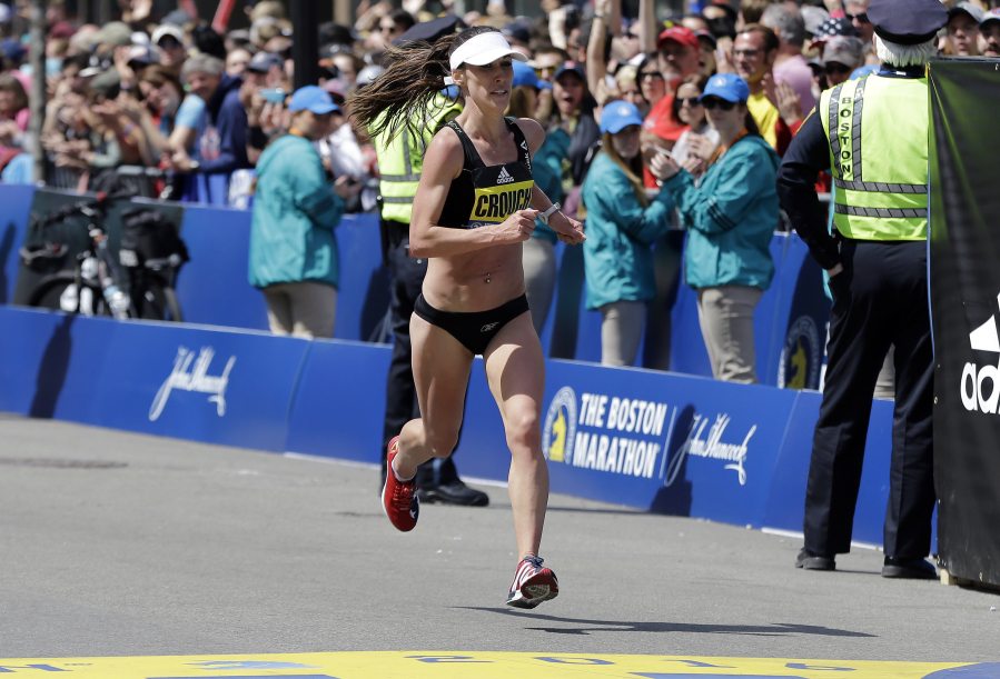 Hockinson High School graduate Sarah Crouch (formerly Sarah Porter) finished 11th at the Boston Marathon on Monday, second among American women.