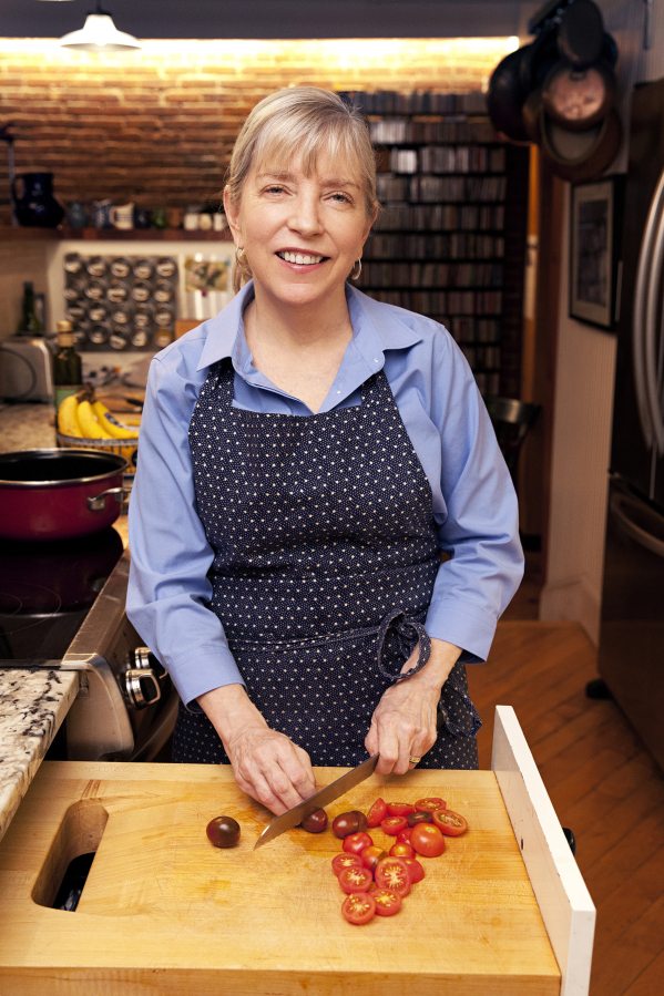 Chef and cookbook author Sara Moulton, shown here in her New York home kitchen.