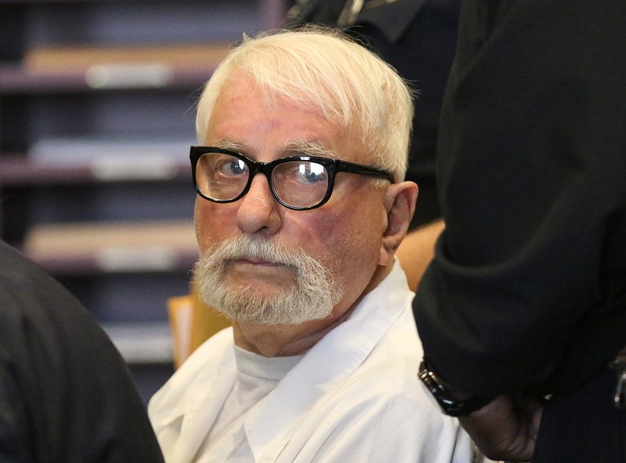 Jack McCullough appears in court March 29 for a hearing on his petition for post-conviction relief at the DeKalb County Courthouse in Sycamore, Ill.  The 76-year-old man from Washington state, who a prosecutor says was wrongly convicted in the abduction and killing of a 7-year-old Illinois schoolgirl in 1957, will be released from prison, a judge ordered Friday.