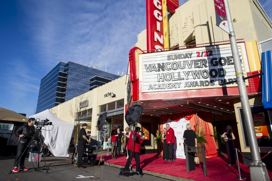 The Kiggins Theatre during a Vancouver Goes Hollywood Oscar-viewing party in 2015.