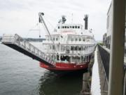 The American Empress, shown here in 2015, launches its Columbia River cruises from the Port of Vancouver&#039;s Terminal One, adjacent to the now-shuttered Red Lion at the Quay. The ship is increasingly popular as it moves into its third consecutive year on the Columbia.