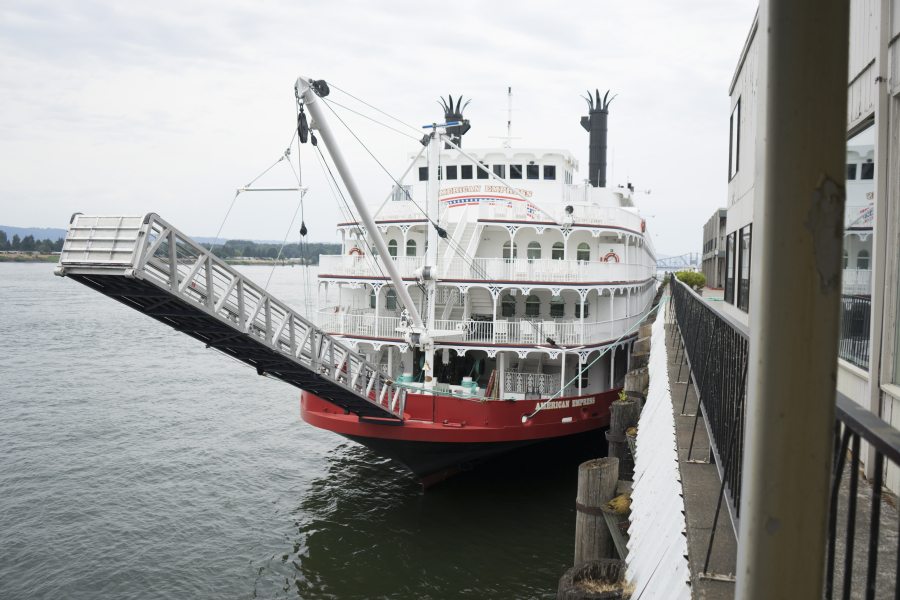 The American Empress, shown here in 2015, launches its Columbia River cruises from the Port of Vancouver&#039;s Terminal One, adjacent to the now-shuttered Red Lion at the Quay. The ship is increasingly popular as it moves into its third consecutive year on the Columbia.