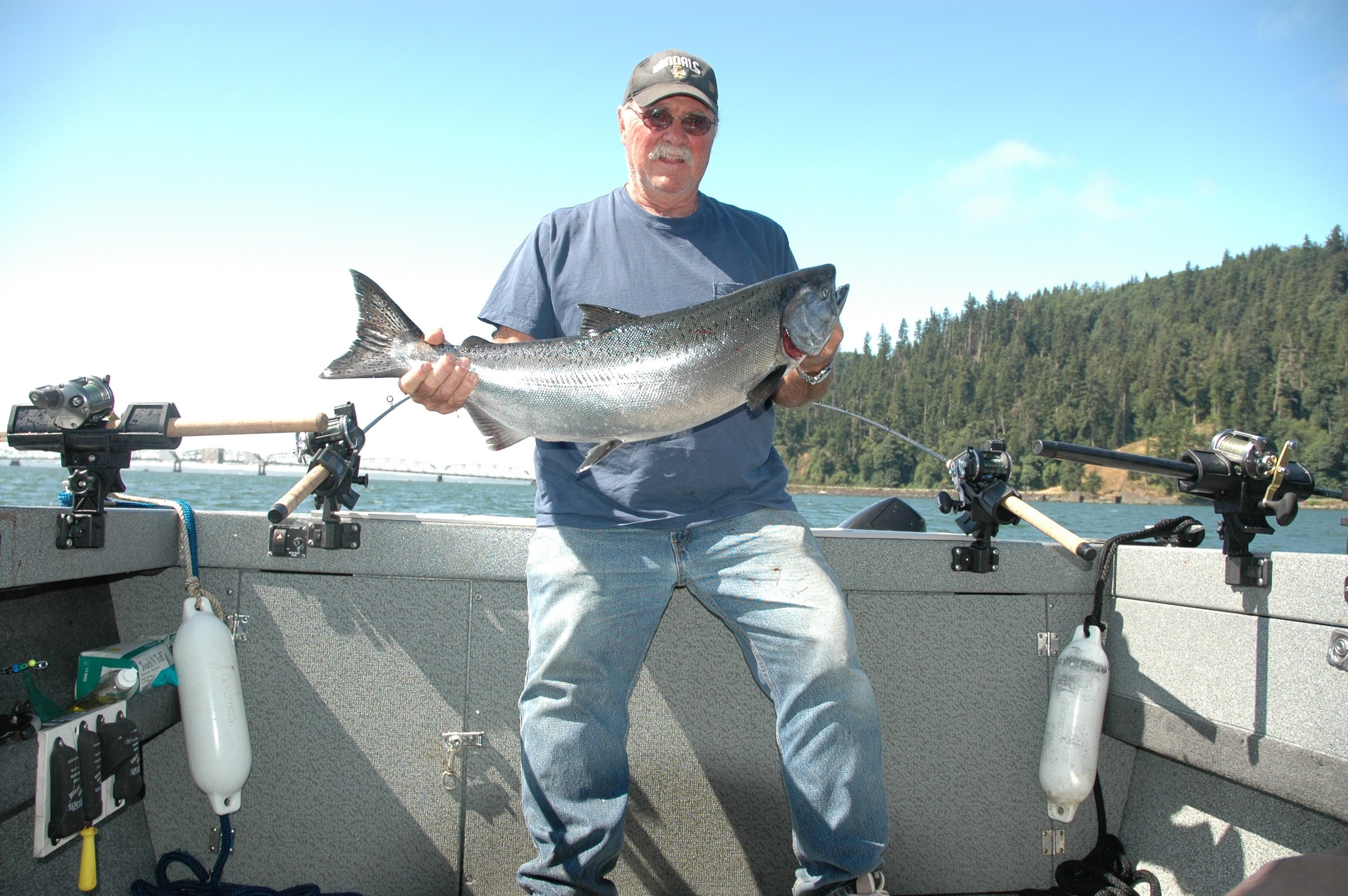 Gary Baker of Olympia with a Buoy 10 chinook.