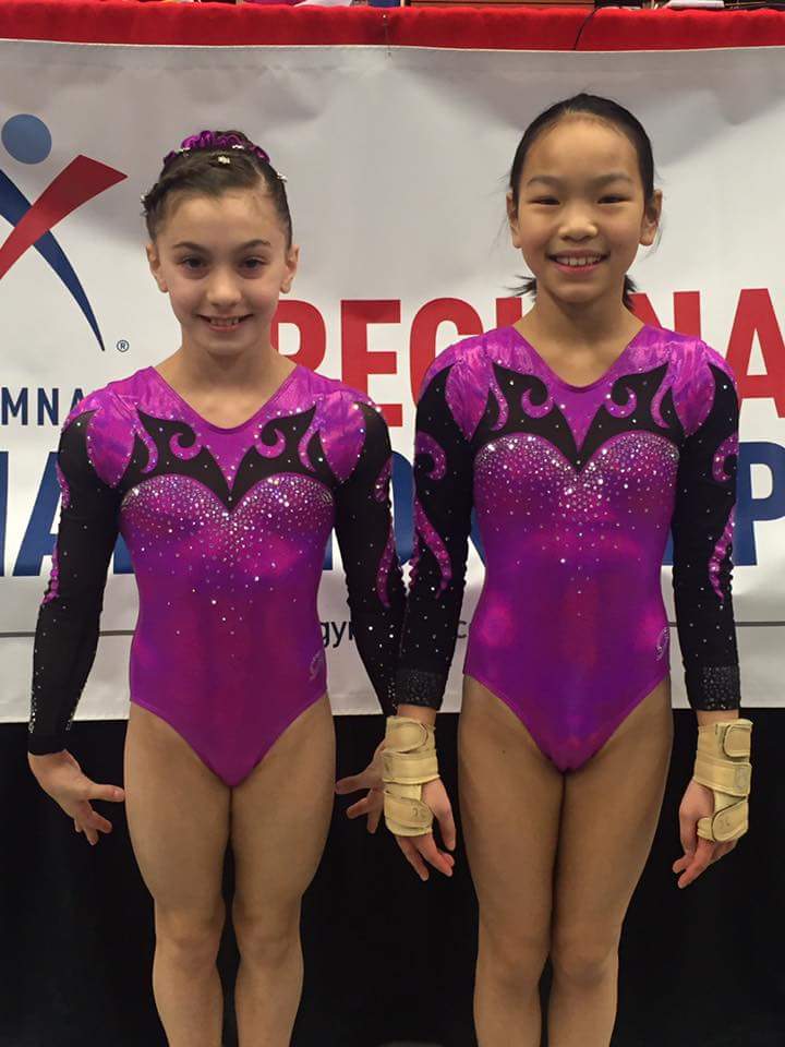 Naydenov Level 9 gymnasts Ellie Weaver and Jessalyn Chen.