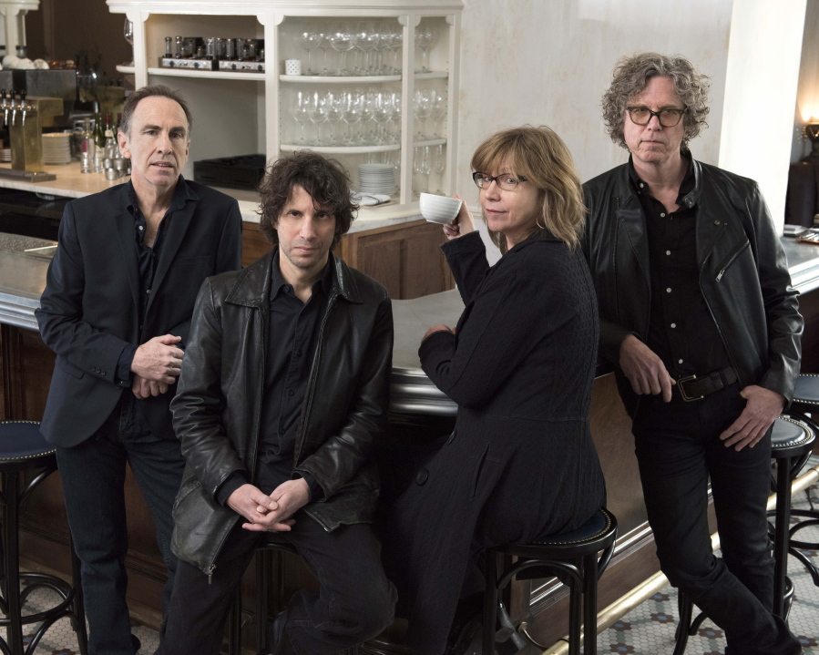 The Jayhawks -- from left, Tim O&#039;Reagan, Marc Perlman, Karen Grotberg and Gary Louris -- have a new release, &quot;Paging Mr.