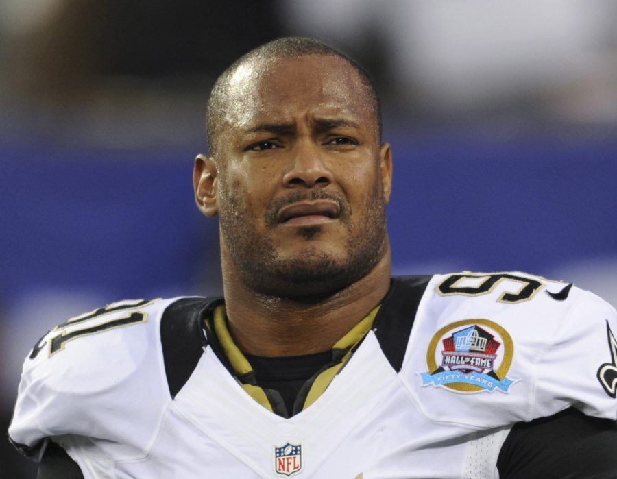 New Orleans Saints defensive end Will Smith is pictured here at a 2012 NFL game. Smith was fatally shot after a traffic accident in New Orleans.