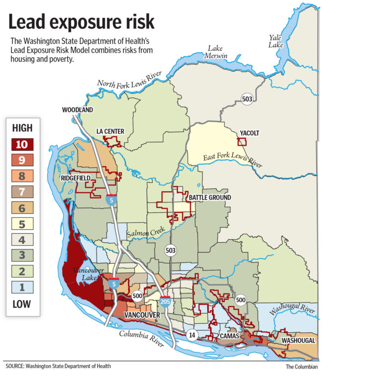 Lead exposure risk in Clark County.