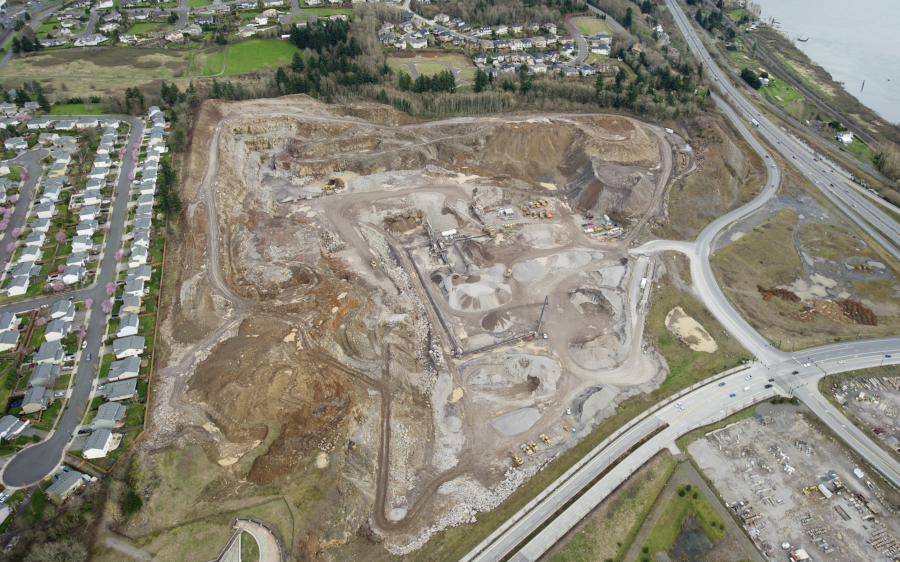 The Columbia Palisades development would turn this rock quarry along 192nd Avenue and Brady Road into a mix of houses, apartments, offices and retail. Plans for the development were submitted to the city on Thursday, and construction could begin next spring if the project is approved.