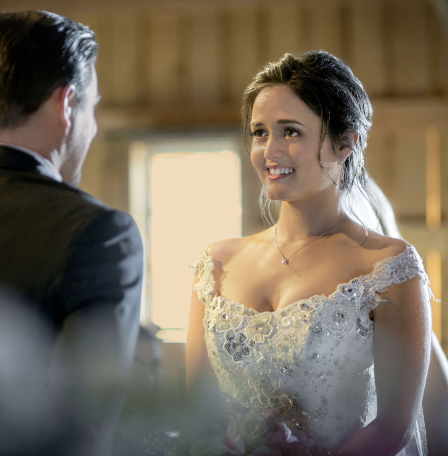 Kavan Smith, left, and Danica McKellar, the child actress from &quot;The Wonder Years,&quot; co-star in the Hallmark Channel&#039;s &quot;Wedding Bells.&quot; (Eike Schroter/Hallmark Channel)