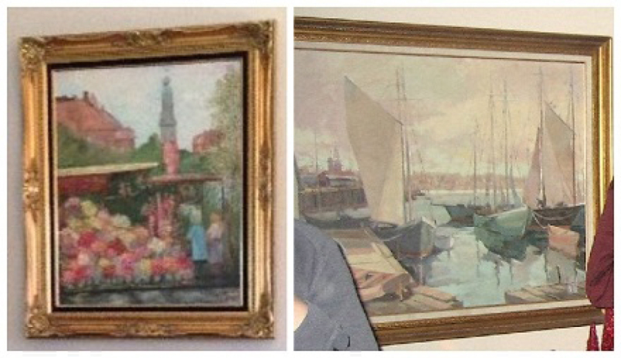 The Portland Police are seeking anyone with information about the whereabouts of these paintings stolen from a Hayden Island home in March.