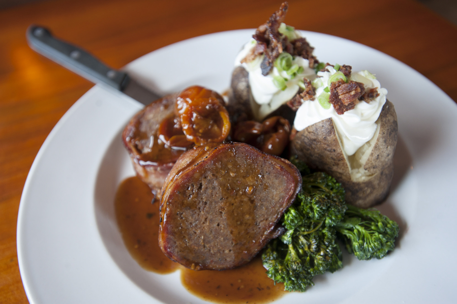 Bacon-wrapped meatloaf is a popular menu item at Fargher Lakehouse in Yacolt.
