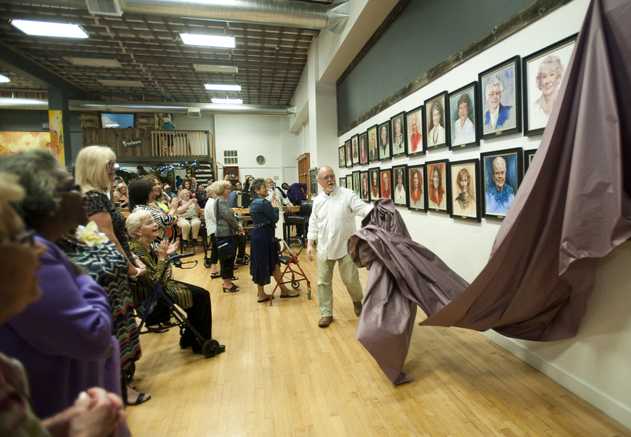 Tom Relth, curator at Boomerang, on Friday night unveils portraits of Clark County women painted by artist Hilarie Couture.