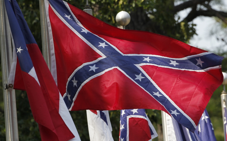 Confederate battle flags fly in Mountain Creek, Ala.