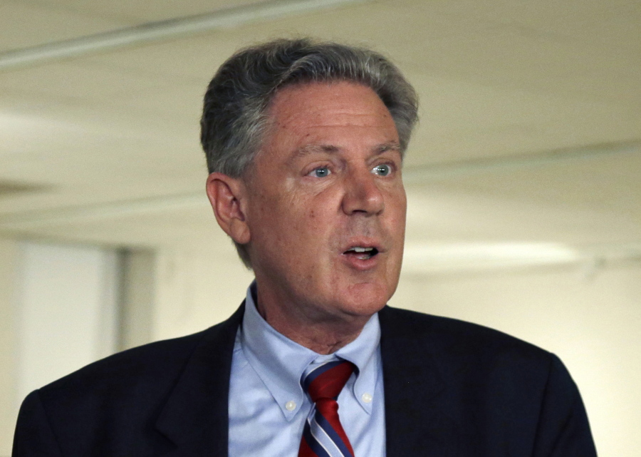 Rep. Frank Pallone, Jr. speaks in Trenton, N.J. Pallone has found that National Football League officials improperly sought to influence a government study on the link between football and brain disease. Pallone&#039;s report says the league tried to strong-arm the National Institutes of Health into taking the project away from a researcher that the NFL feared was biased.