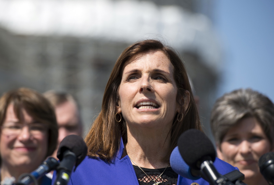U.S. Rep. Martha McSally, R-Ariz., speaks on Capitol Hill in Washington. Donald Trump&#039;s incendiary comments about women over the years are causing heartburn for many Republicans. But they&#039;re raising especially awkward problems for the five female House GOP lawmakers facing competitive re-election battles this year.