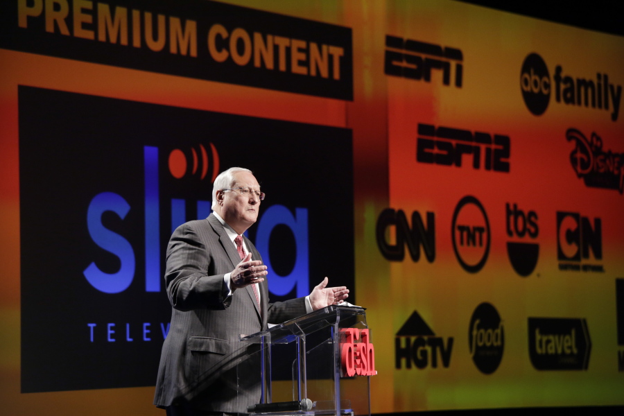 Joe Clayton, president and CEO of Dish Network, introduces the Sling TV, a live television streaming service, in 2015 at the International CES in Las Vegas. Though it might feel satisfying to ditch your cable TV company, there are things you just might miss.