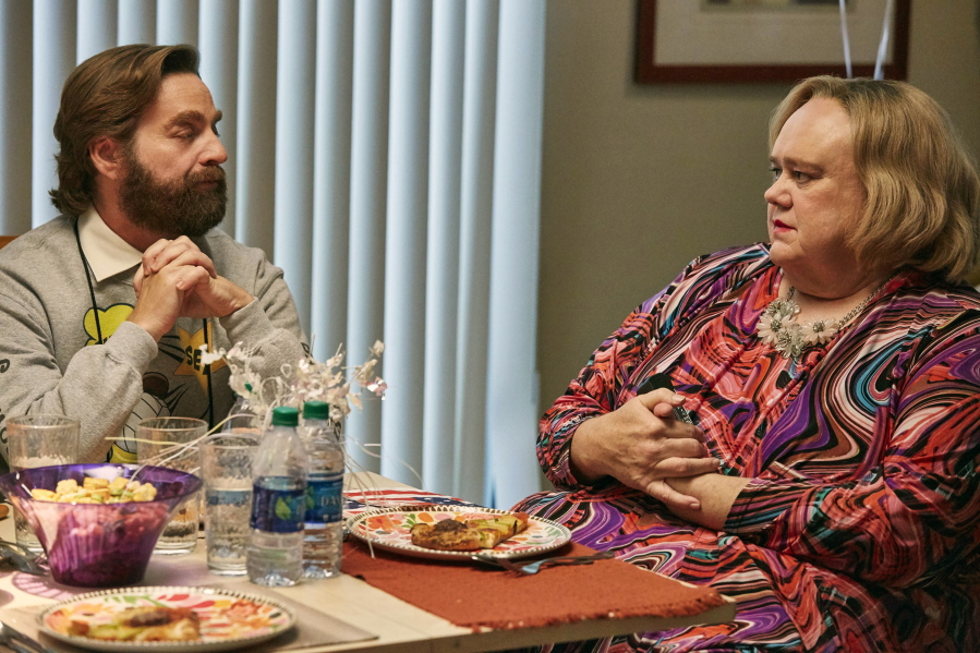 Zach Galifiniakis, left, and Louie Anderson star in the FX comedy series &quot;Baskets.&quot; (Ben Cohen/FX)