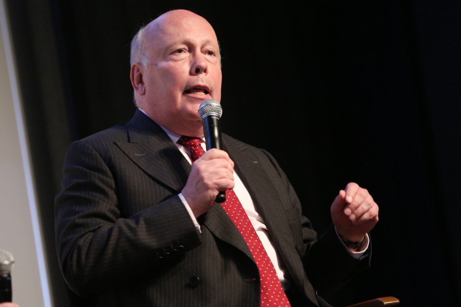 Julian Fellowes speaks at a &quot;Downton Abbey&quot; Q&amp;A Panel at the Writers Guild Theater in Beverly Hills, California.