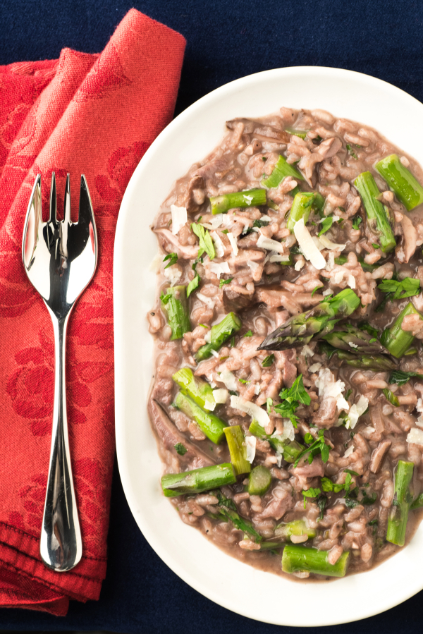 Asparagus and Mushroom Risotto. (Dixie D.