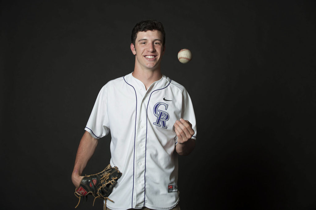 Alex McGarry of Columbia River, the All-Region baseball player of the year, is pictured in The Columbian's photo studio Monday afternoon, June 6, 2016.