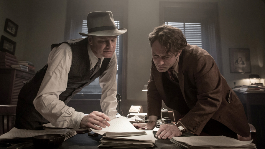 Colin Firth, left, and Jude Law star in &quot;Genius.&quot; (Marc Brenner/Roadside Attractions)